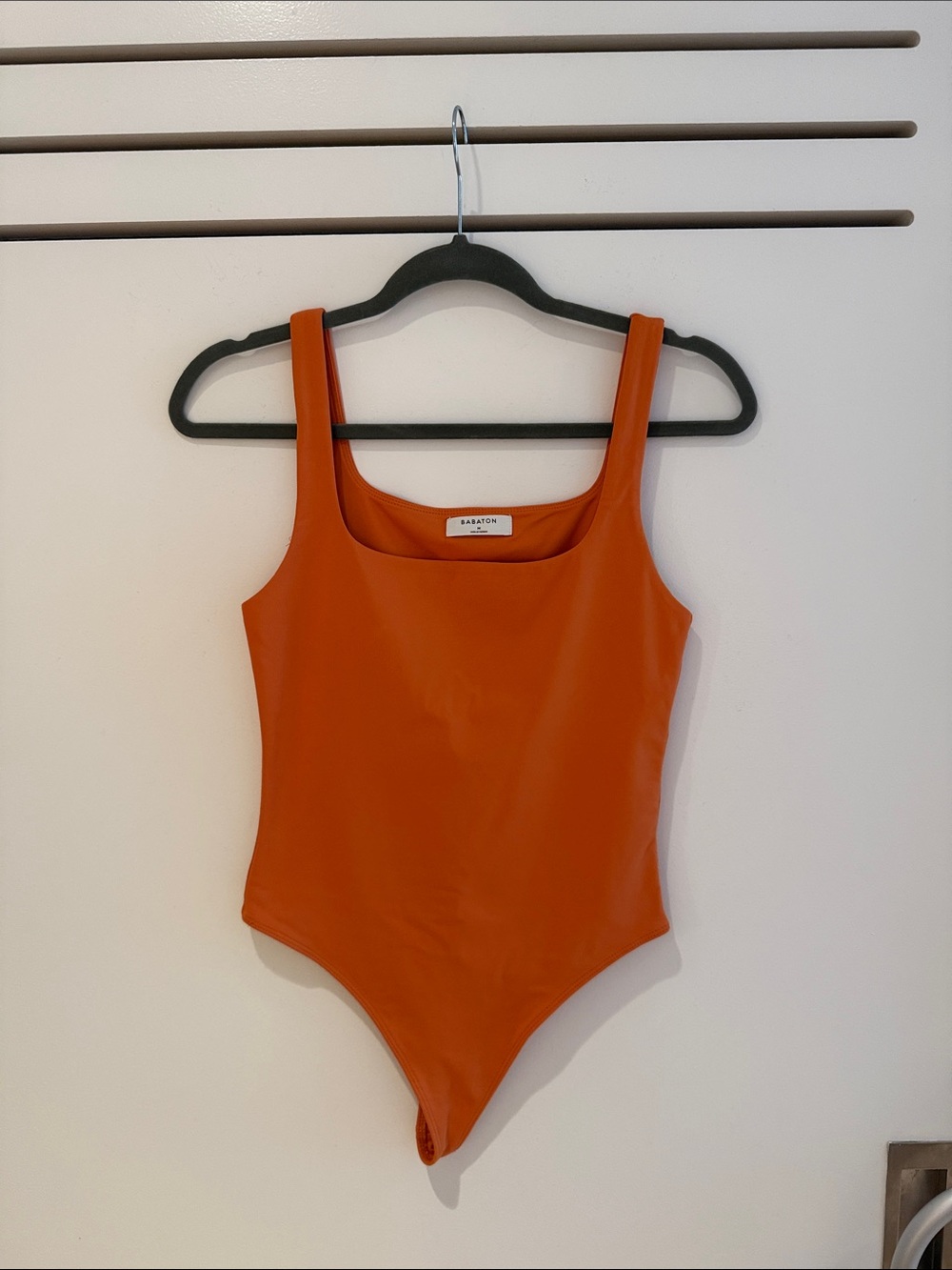 Aritzia Contour Orange Scoop Neck Bodysuit